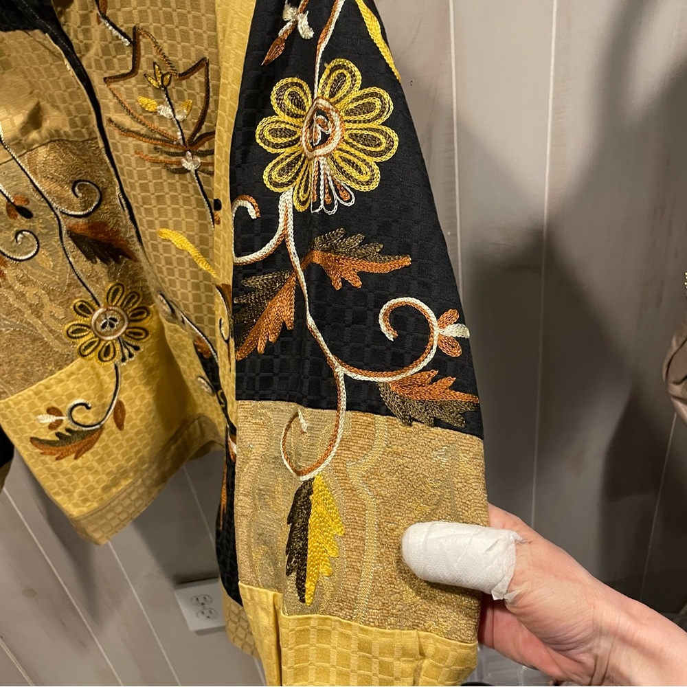 Cute Y2K celestial button mustard embroidered jac… - image 7